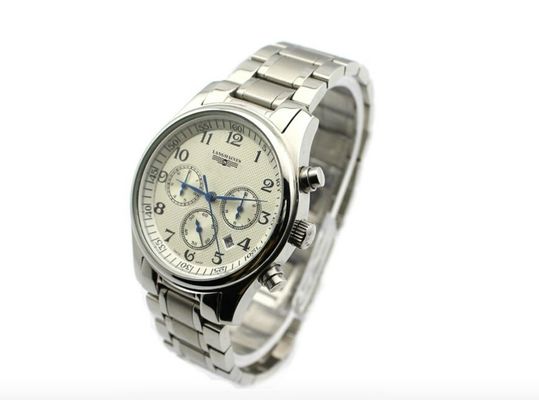 Metal Men'S Sports Watch Strap Chronograph Waterproof Quartz Watch