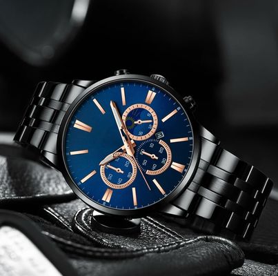 OEM Men'S Quartz Watch Luminous Stainless Steel Water Resistant