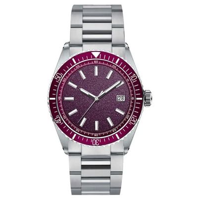 Stainless Steel Mens Automatic Diver Watch 200M Waterproof Ceramic Bezel