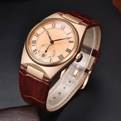 Alloy Case Waterproof Quartz Watch Shock Proof Leather Strap Quartz Watch