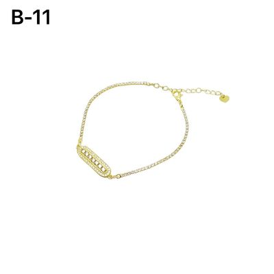 Silver Ladies Bracelets Bangle Interlocking Circles Flexible Diamond Bangle