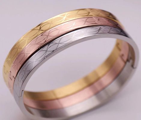 Fashion Luxury Women Stainless Steel Bangles Bracelet Jewelry Couple Bracelet