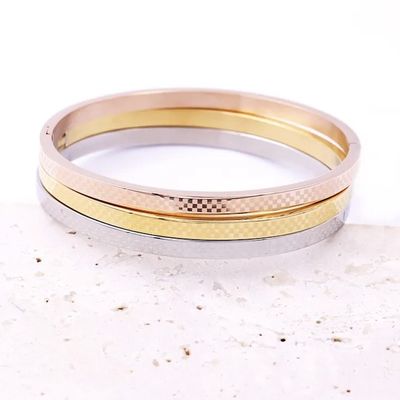 Classic Oval Bangle Bracelet Stainless Steel Couple Bangle Bracelet