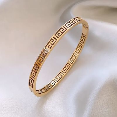 ODM 24k Gold Bangle Bracelet Stainless Steel No Fade Women'S Fashion Bracelets