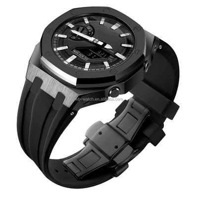 GA2100 Casio G Shock Watch Case Modified With Silicon Band Strap In 316 Stainless Steel