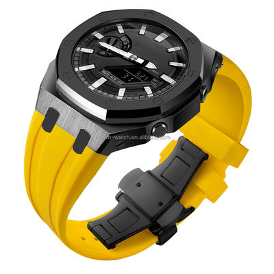 GA2100 Casio G Shock Watch Case Modified With Silicon Band Strap In 316 Stainless Steel