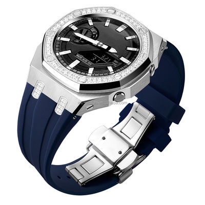5th Generation Custom Luxury Mod Kit For Casioak Ga 2100 Silicone Band And Diamond Set