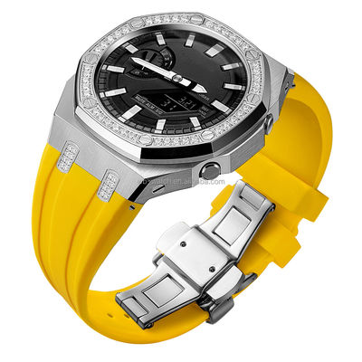 5th Generation Custom Luxury Mod Kit For Casioak Ga 2100 Silicone Band And Diamond Set