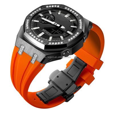 5th Generation Custom Luxury Mod Kit For Casioak Ga 2100 Silicone Band And Diamond Set