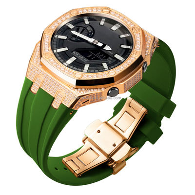 Fit For For Casio Ga2100 G Shock Luxury Stainless Steel Full Diamond Zircon Watch Case