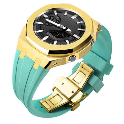 Stainless Steel Case And Silicone Resin Watch Band For Casio G Shock Ga2100 5th Update