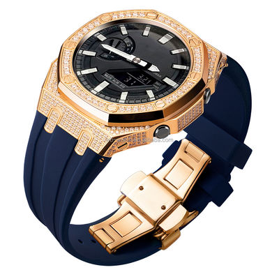Luxury Ga2100 5Th Generation Full Diamond Watch Case Rubber Strap Resin Watch Band Kit