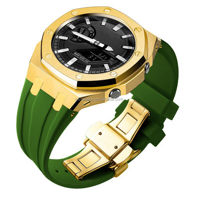 GA2100 Rubber Strap Metal Bezel Parts Accessories Watch Mod Kit Stainless Steel Case for Casio GA2100 G Shock
