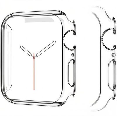Transparent Apple Watch Case Offering Square Shape Shock Absorption Protective Cover Durable Compatible with Smartwatch