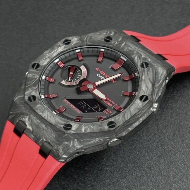 ISO Casio Watch Case Carbon Fibre GA2100 With Fold Over Clasp Type