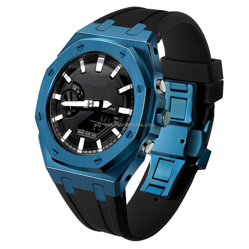Stainless Steel Watch Case And Band For Casio Ga2100 G Shock Blue 316L Steel Band Bezel