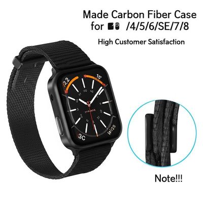 Made Luxury Carbon Fiber Case for Apple Watch /4/5/6/SE/7/8 High Customer Satisfaction